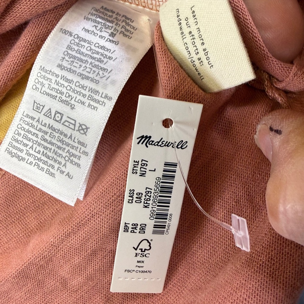 Madewell Mens Large Colorblock Rugby Shirt Organic Cotton Short Sleeve NJ797 L - Picture 5 of 16